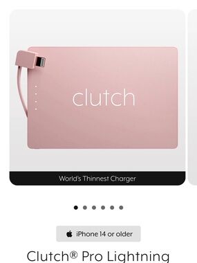 Clutch® Pro Lightning • iPhone 14 or older Portable Charger Power Bank - Pink